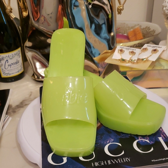Barbie Shoes - Barbie Green Mules with Platform Sole
